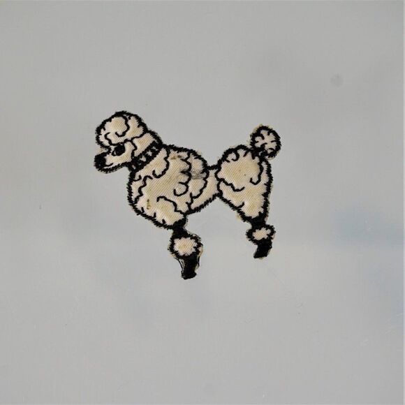 Handmade Fabric Poodle Dog Brooch Pin - Picture 3 of 4